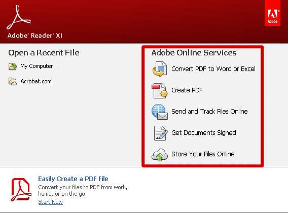 Adobe Online Services Adobe Reader 11 Adobe Reader 9 Free Download Adobe Reader 10 Adobe Acrobat Dc